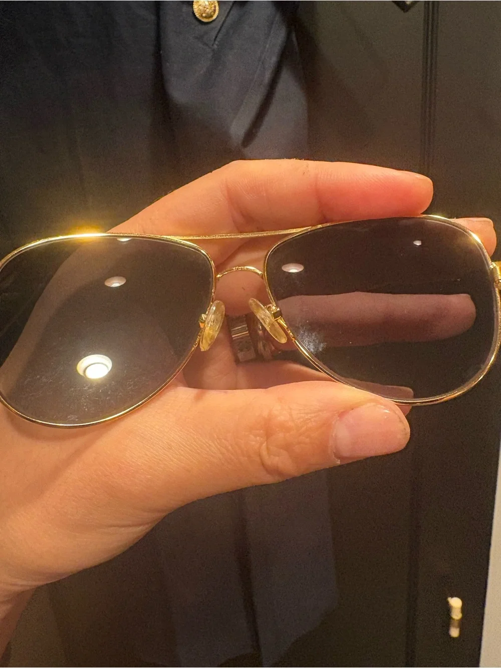 Tory Burch Gold Frame Aviator Sunglasses with Brown Lenses with coa as is